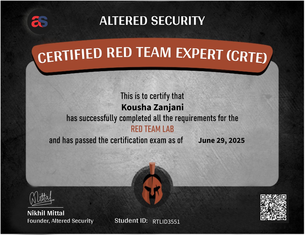 Certified Red Team Expert (CRTE)